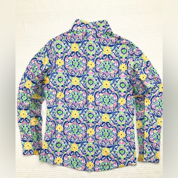 IBKUL Top Nora Print Long Sleeve Mock Neck 1/4 Zip UPF 50+, Size Small - Picture 4 of 16